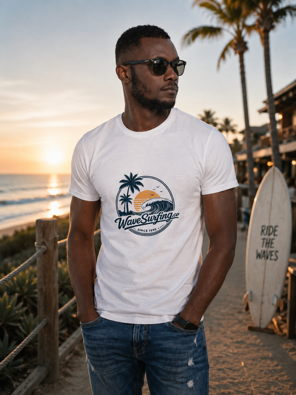 T-shirt classique surf WaveSurfing Coastal Classic Tee – éco-responsable