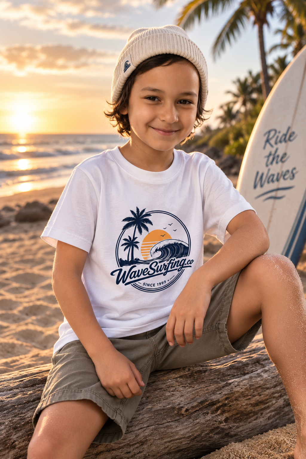 T-shirt enfant surf WaveSurfing Kids Drift Tee – éco-responsable