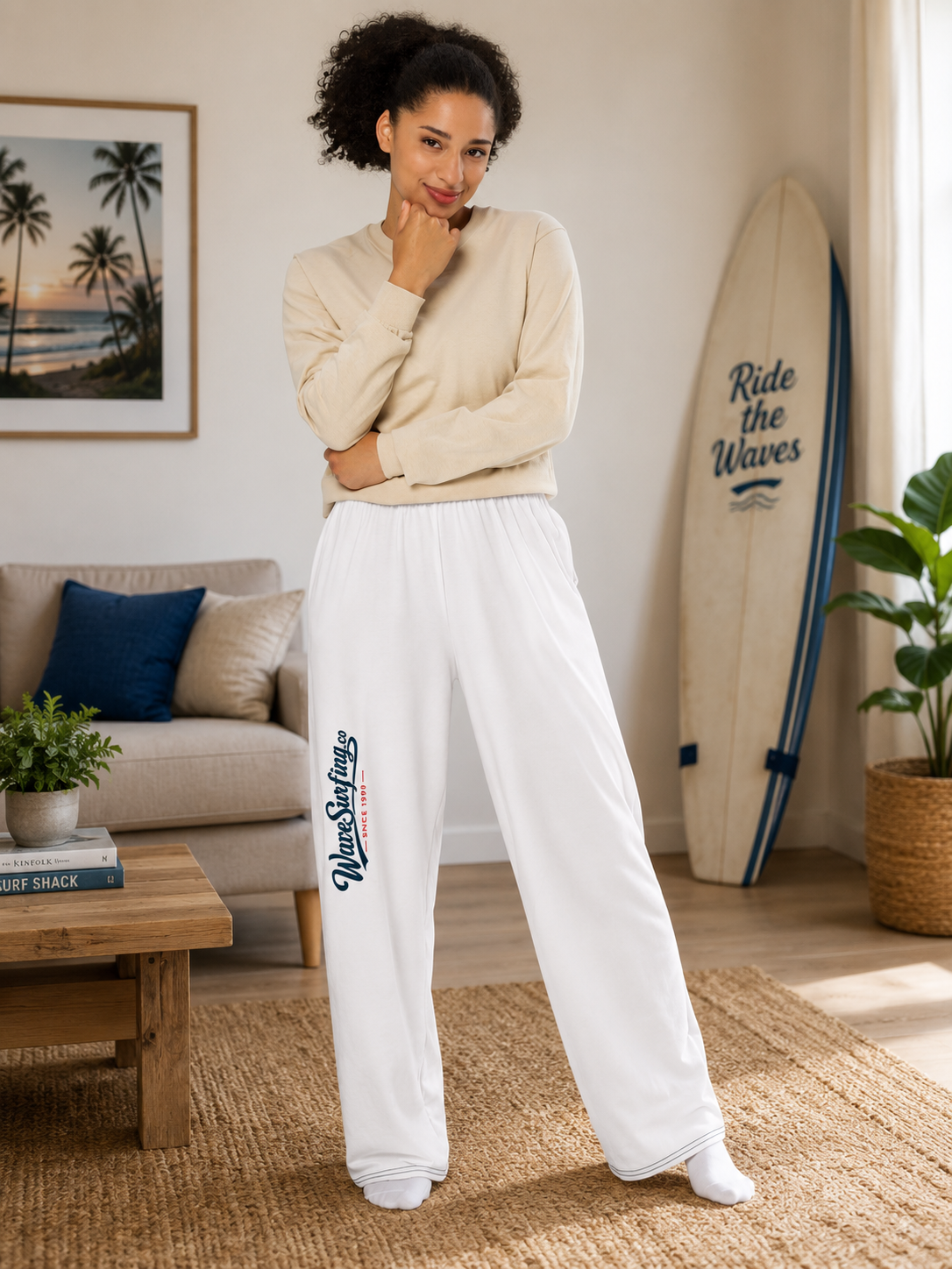 Pantalon large surf WaveSurfing Ocean Breeze – style côtier éco