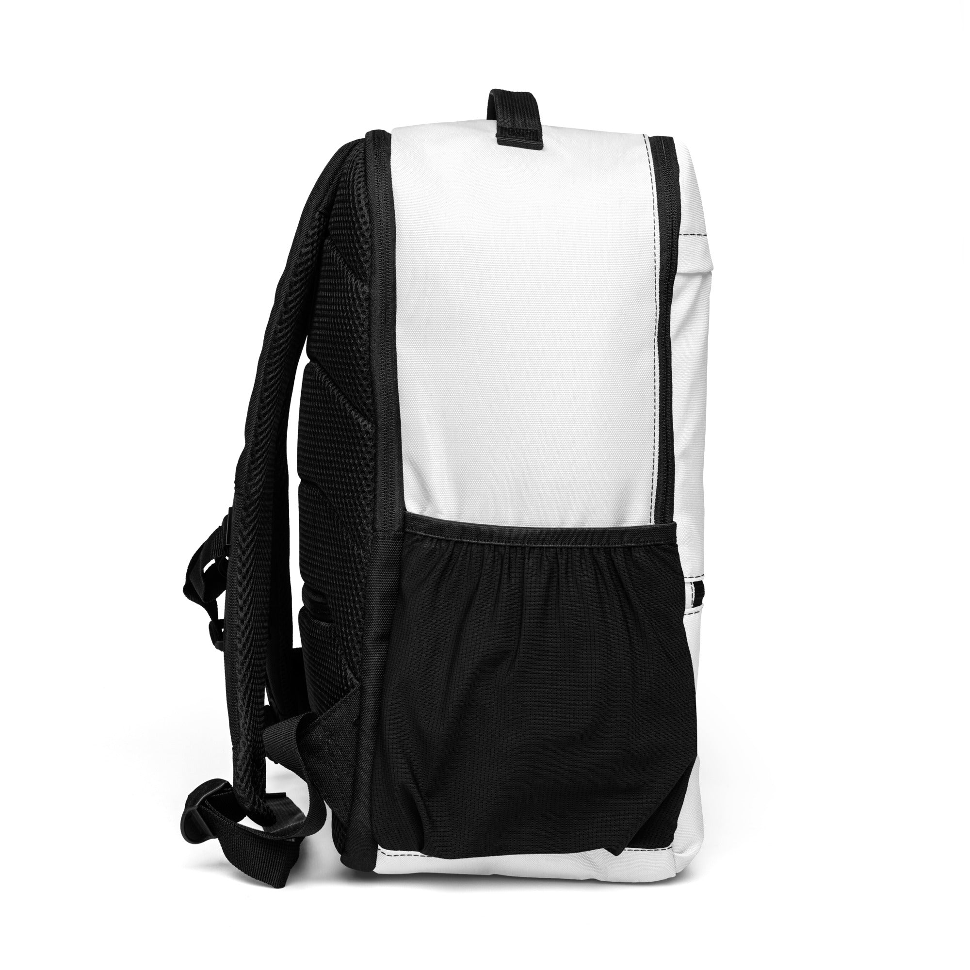 Right side view of the WaveSurfing™ Utility Backpack highlighting the side storage pocket, ergonomic design, and premium everyday backpack construction.